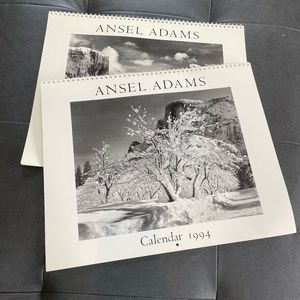 Vintage 1994 & 1995 Ansel Adams Calendars Black and White, 15 1/2" X 12 1/2"